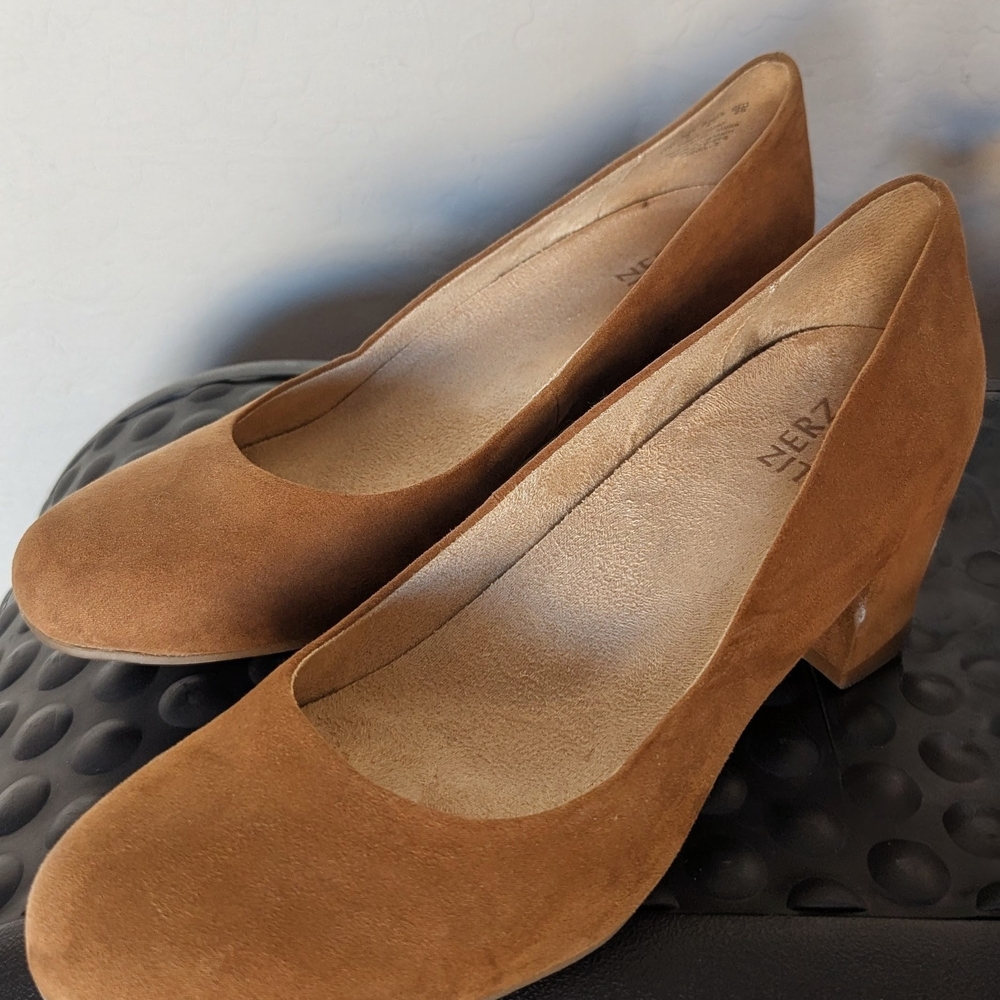 Naturalizer Brown Suede Heels | Rebecca Pump